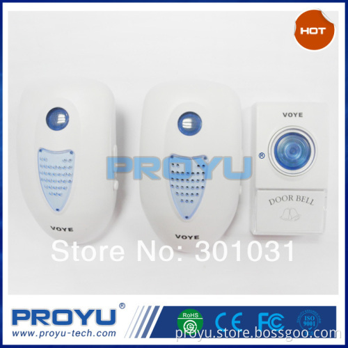 Newest design adjustable volume ABS 1 transmitter 2 receiver wireless doorbell